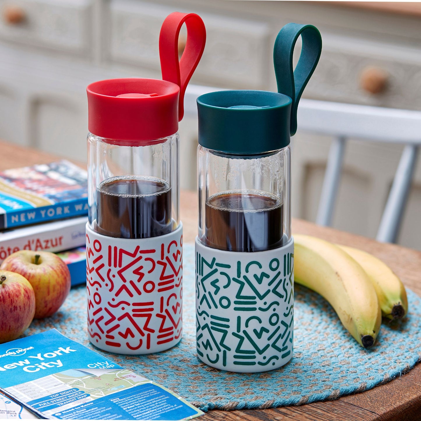WAFE Cup 2-in-1 Insulated Glass Coffee Mug & Travel Water Bottle 350ml - GREEN