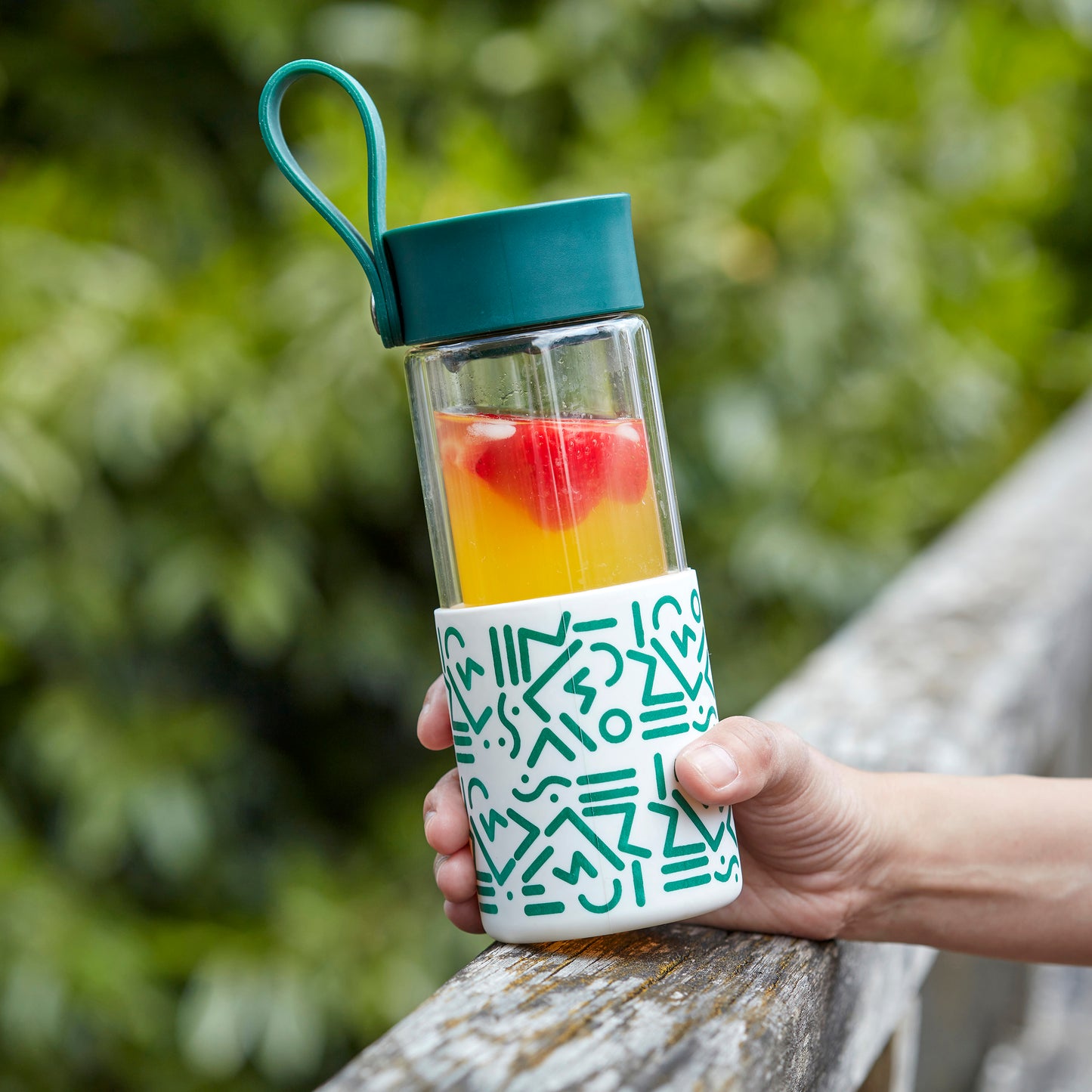 WAFE Cup 2-in-1 Insulated Glass Coffee Mug & Travel Water Bottle 350ml - GREEN