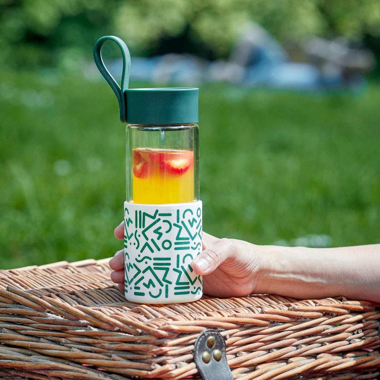 WAFE Cup 2-in-1 Insulated Glass Coffee Mug & Travel Water Bottle 350ml - GREEN