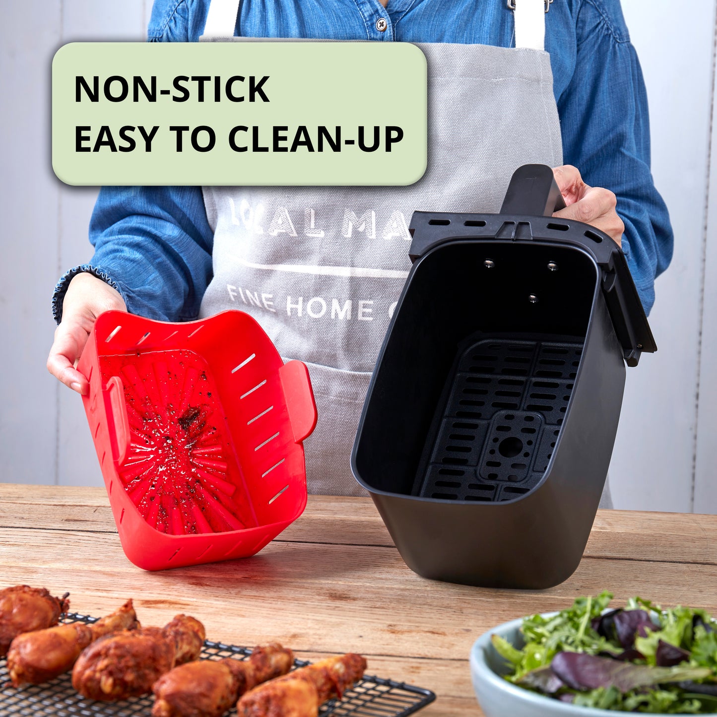 WAFE Silicone Air Fryer Ninja Liner 2PACK- RED