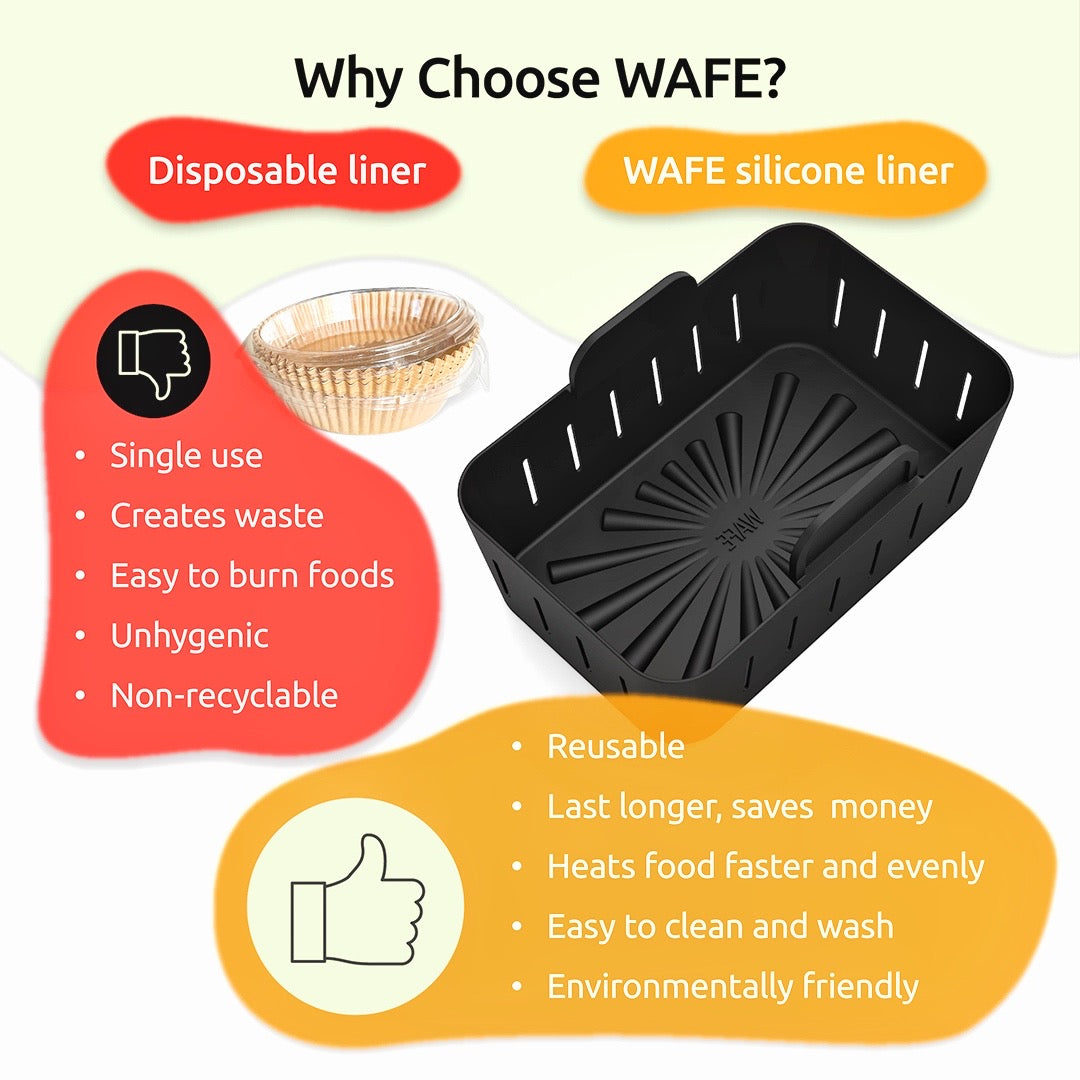 WAFE Silicone Air Fryer Ninja Liner 2PACK- Grey