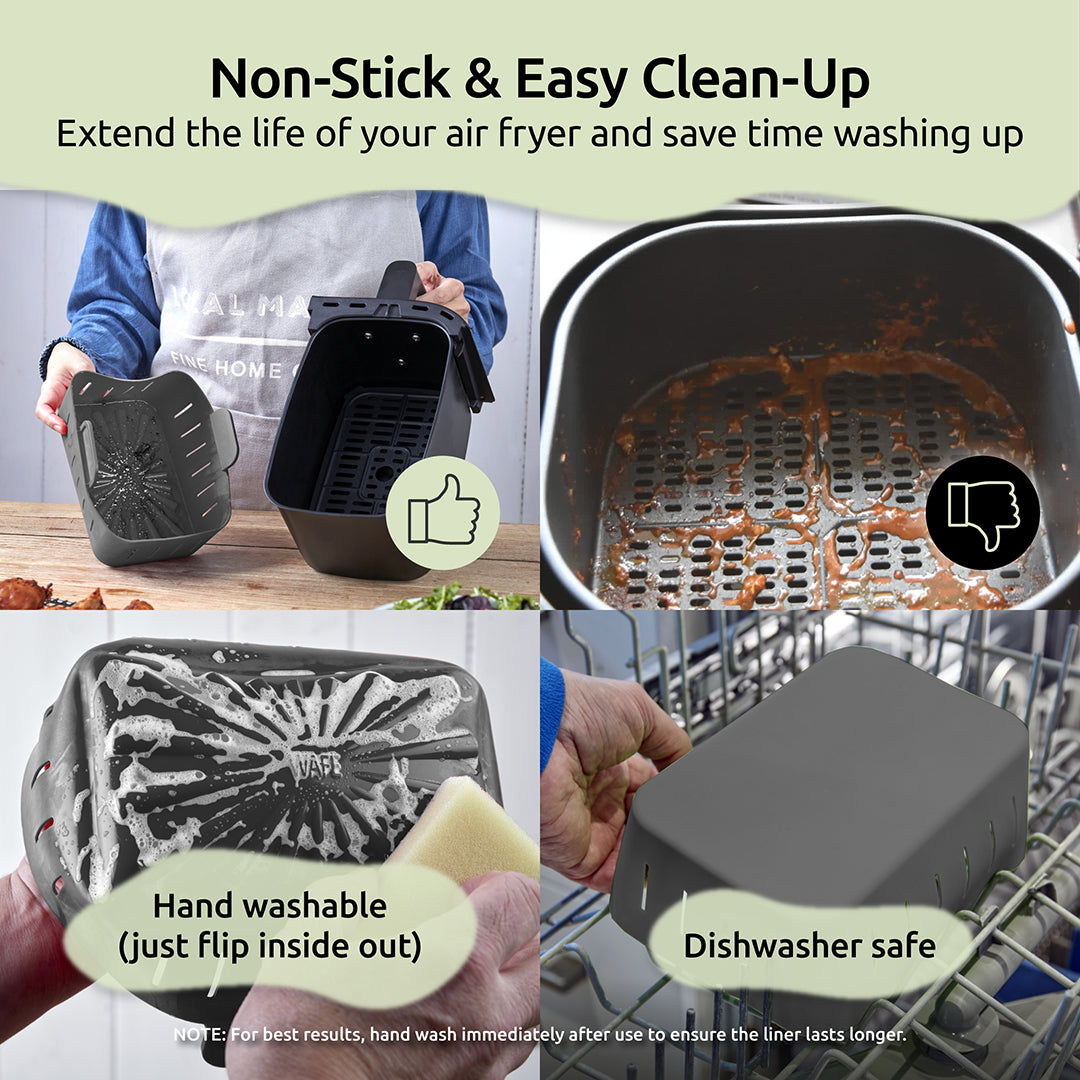 WAFE Silicone Air Fryer Ninja Liner 2PACK- RED/GREY