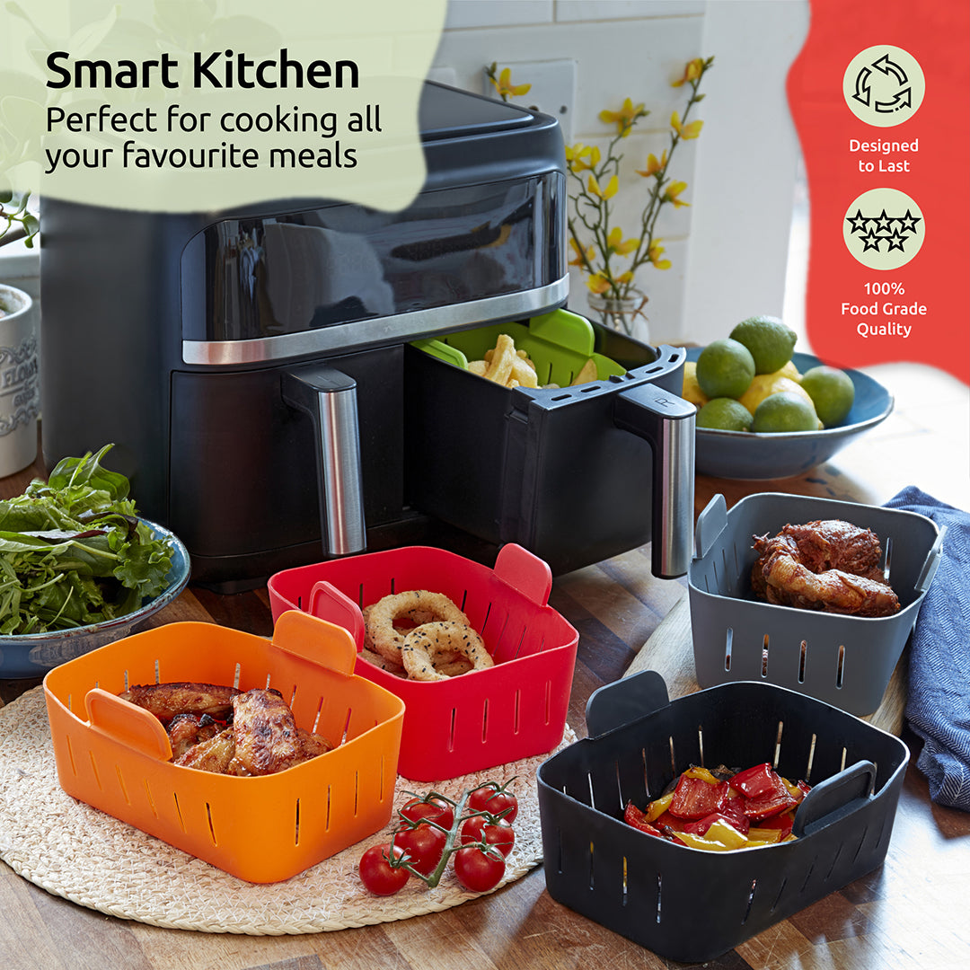 WAFE Silicone Air Fryer Ninja Liner 2PACK- ORANGE