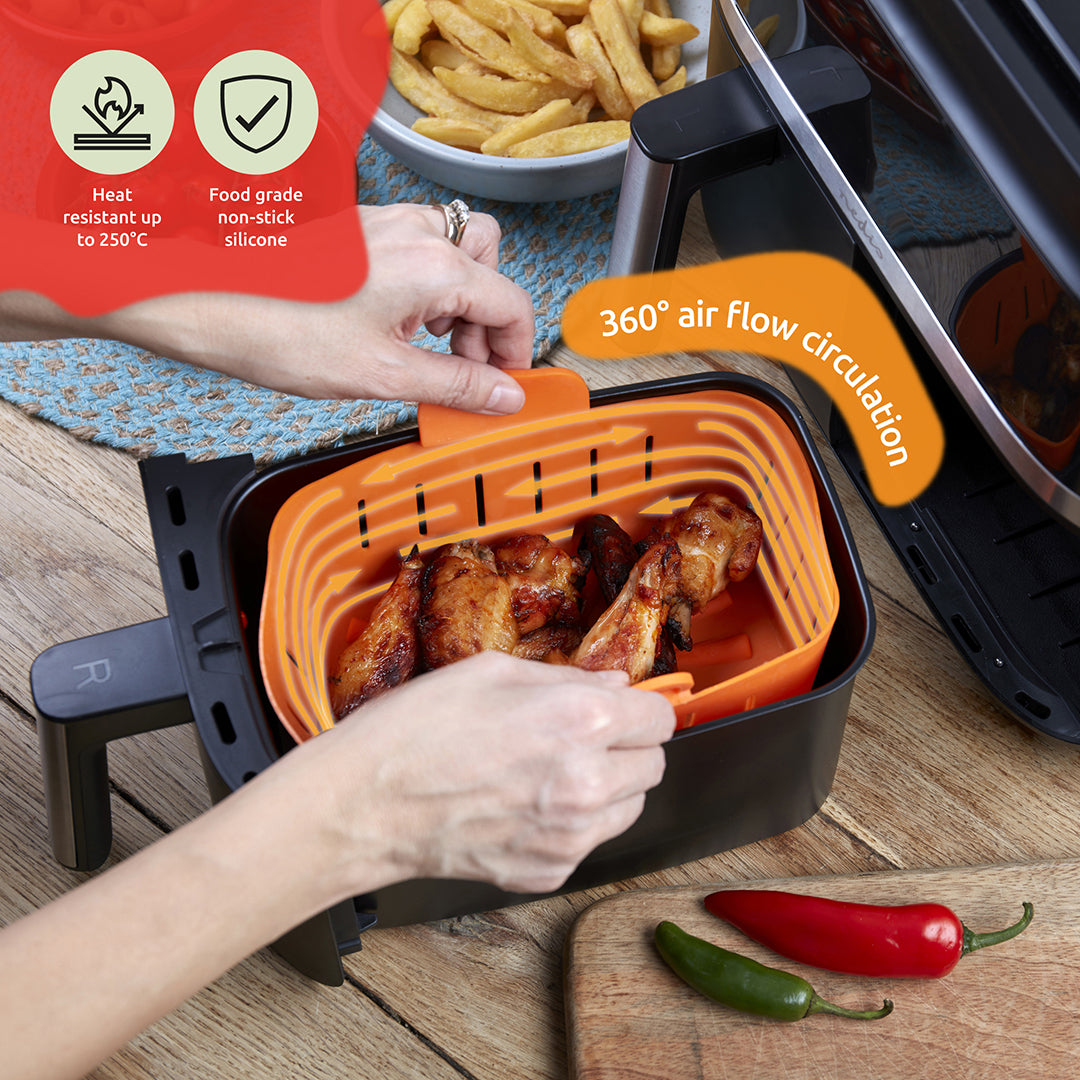 WAFE Silicone Air Fryer Ninja Liner 2PACK- ORANGE