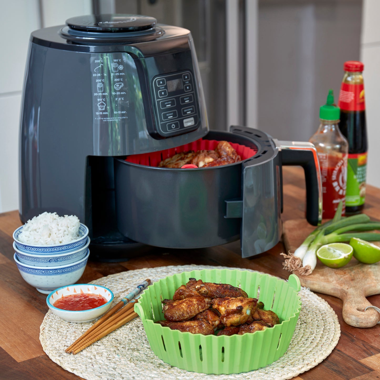 WAFE Silicone Air Fryer Liner 2PACK - Lime Green