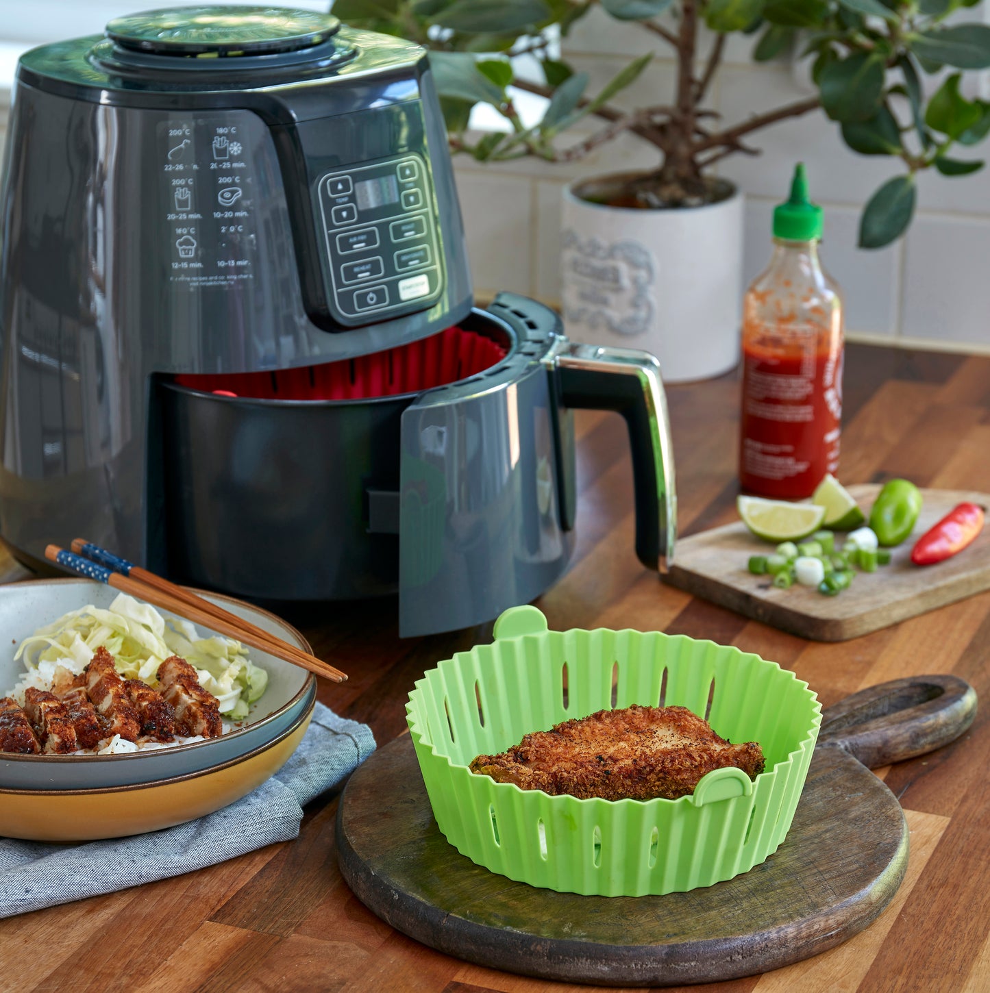 WAFE Silicone Air Fryer Liner 2PACK - Lime Green