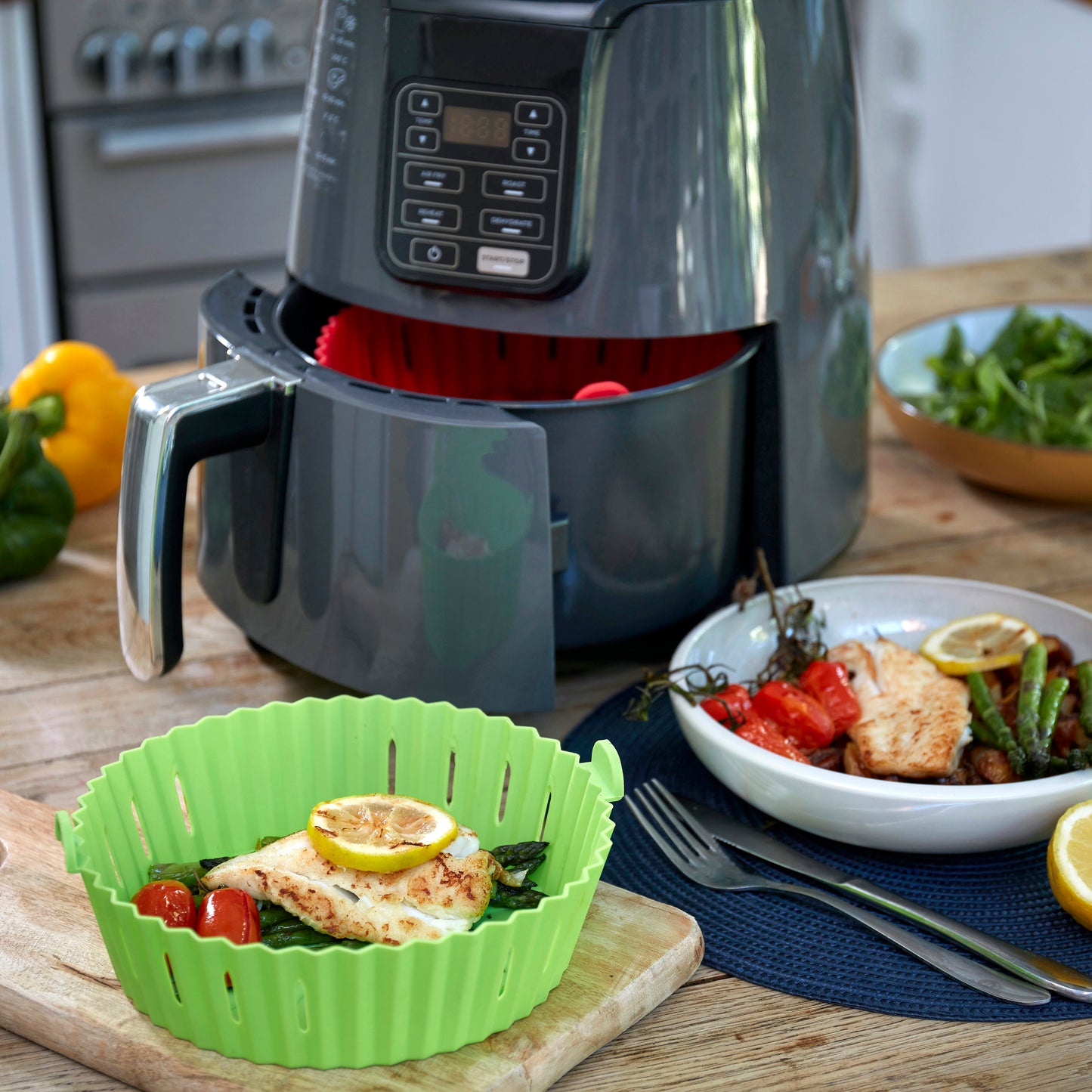 WAFE Silicone Air Fryer Liner 2PACK - Lime Green