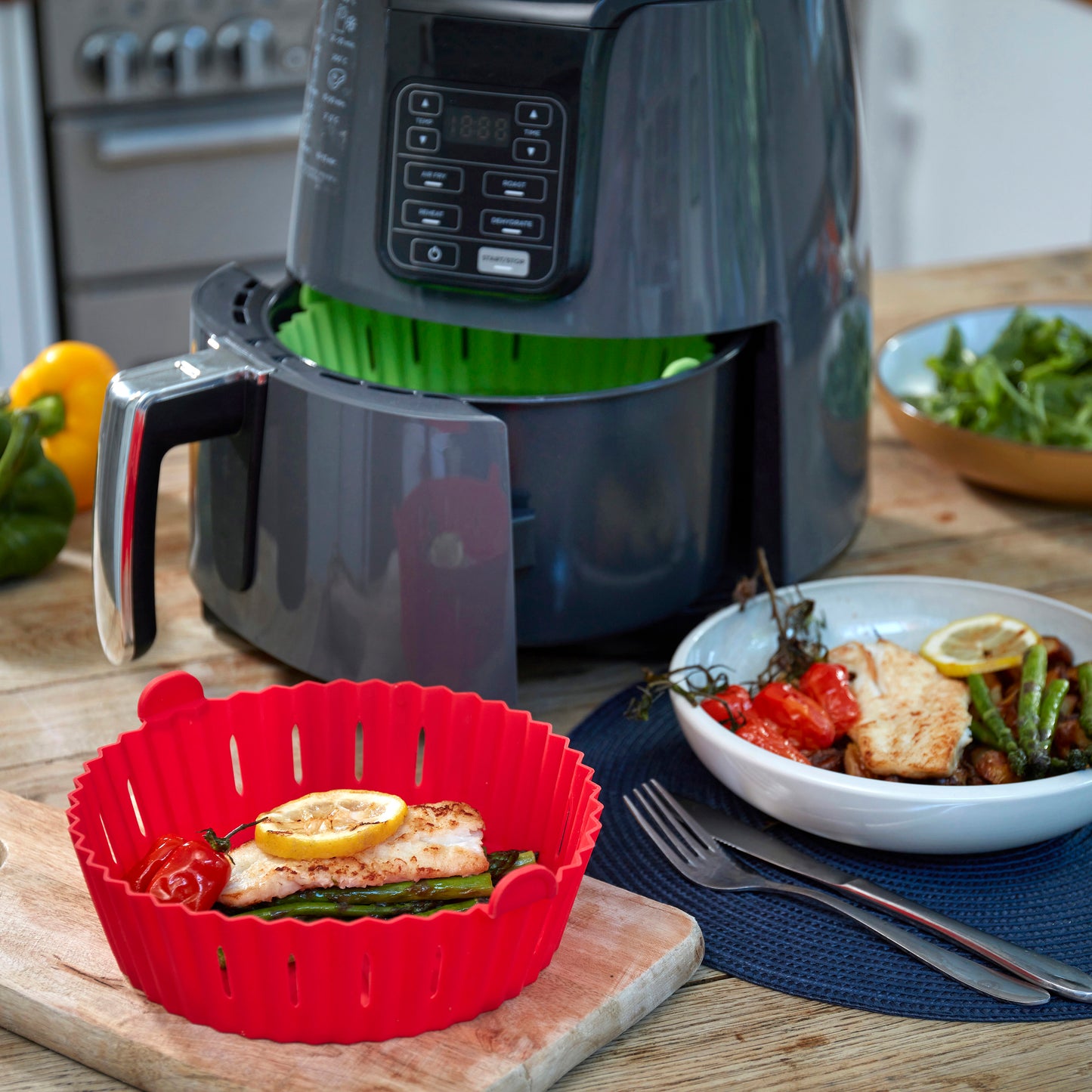 WAFE Silicone Air Fryer Liner 2PACK- Red