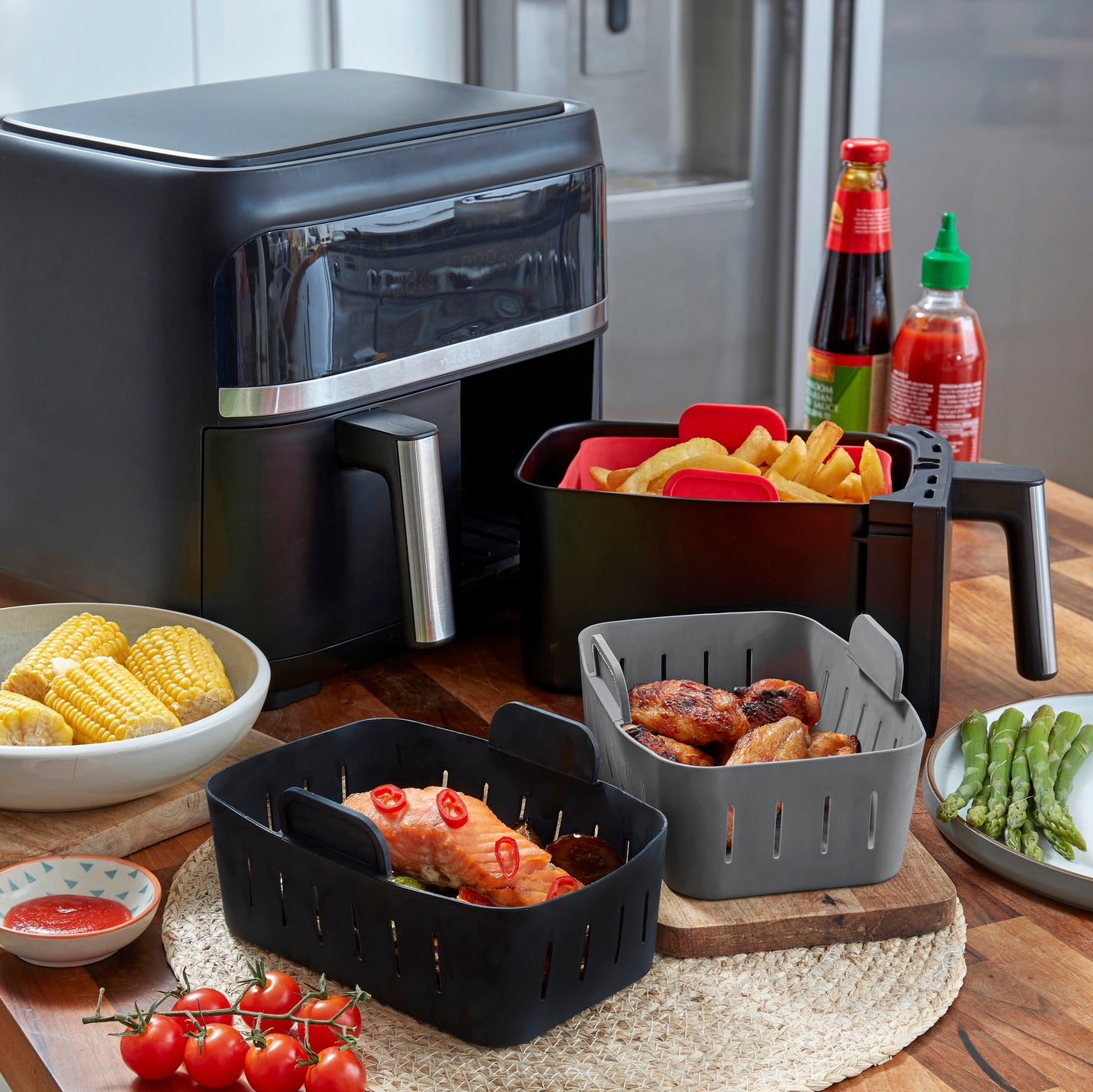 WAFE Silicone Air Fryer Ninja Liner 2PACK- Grey