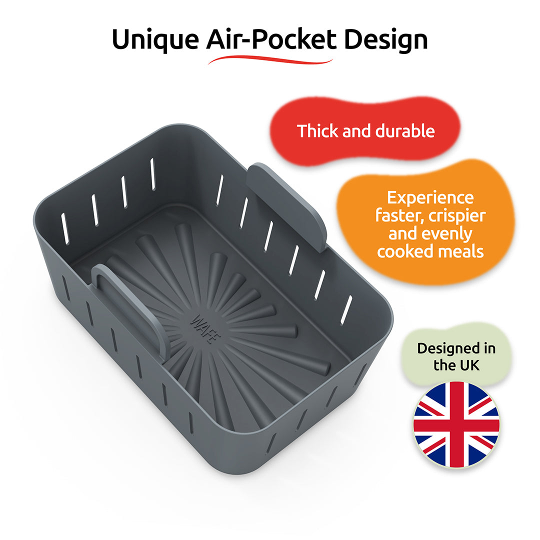 WAFE Silicone Air Fryer Ninja Liner 2PACK- Black