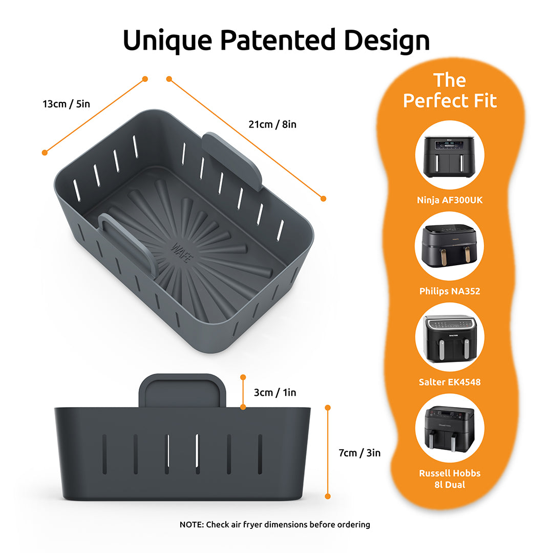 WAFE Silicone Air Fryer Ninja Liner 2PACK- Grey