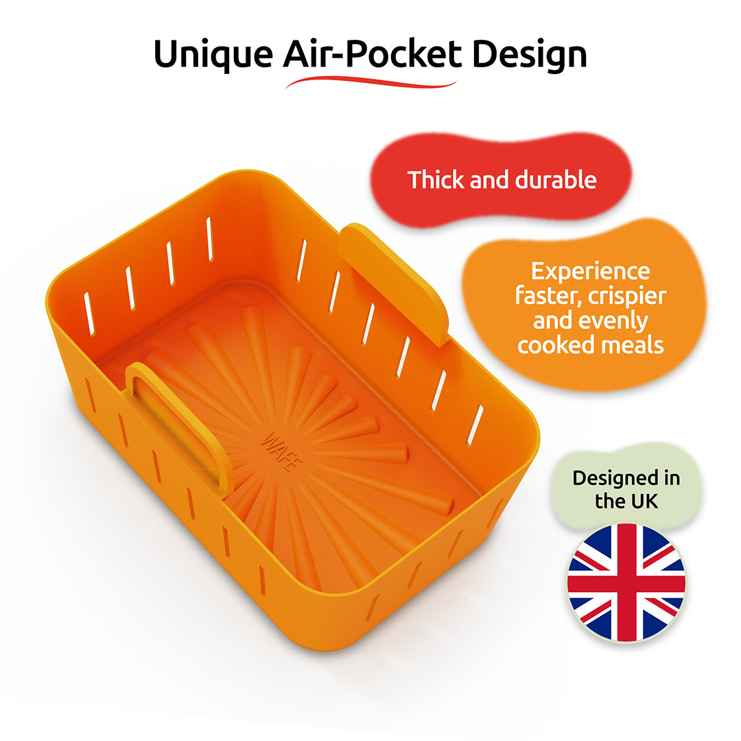 WAFE Silicone Air Fryer Ninja Liner 2PACK- ORANGE