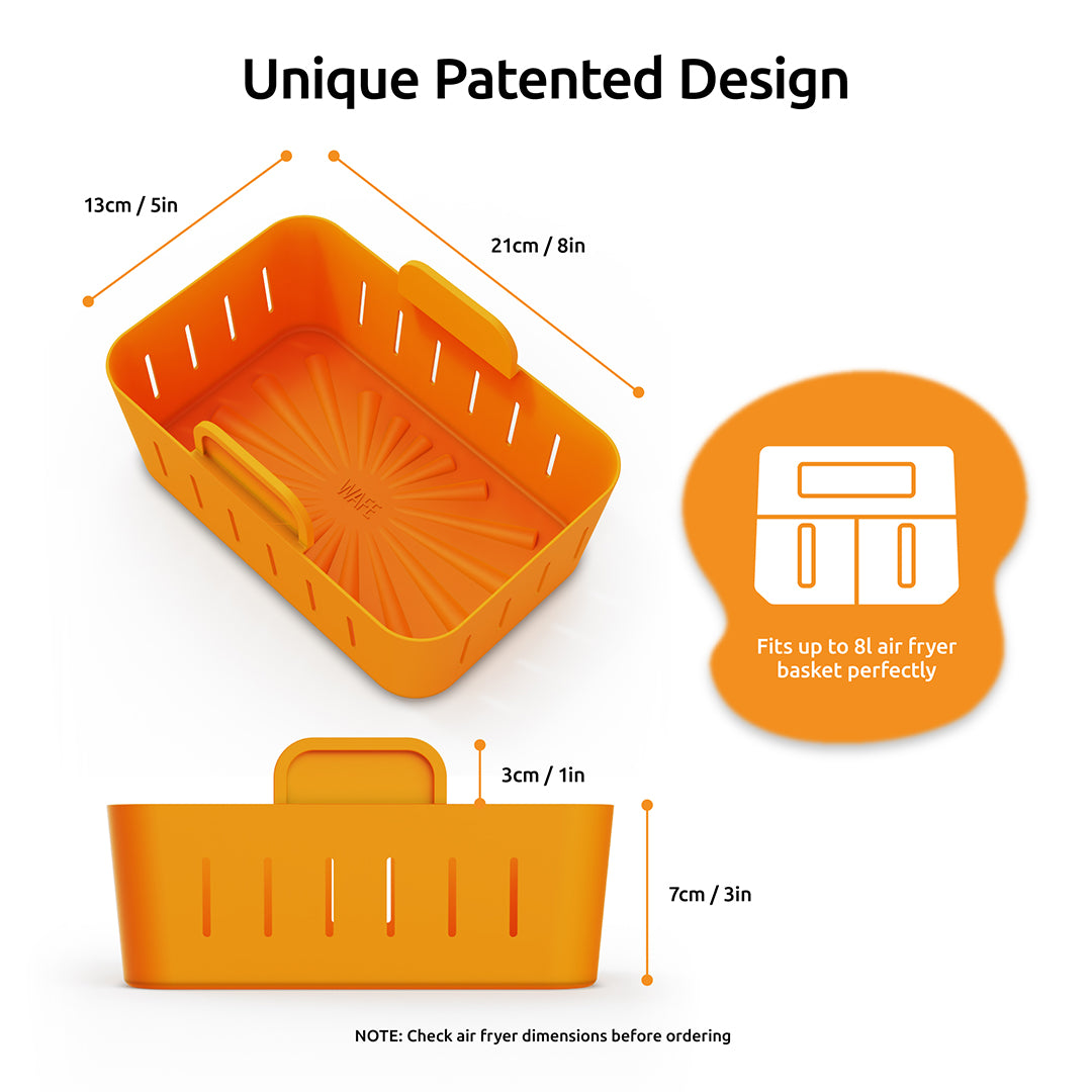 WAFE Silicone Air Fryer Ninja Liner 2PACK- ORANGE