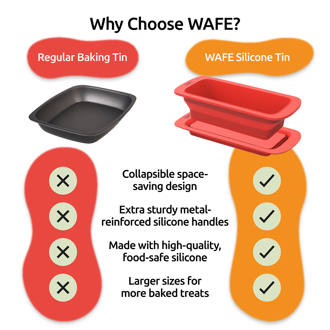 WAFE Collapsible Square Cake & Loaf Tin Bakemate 2Pack