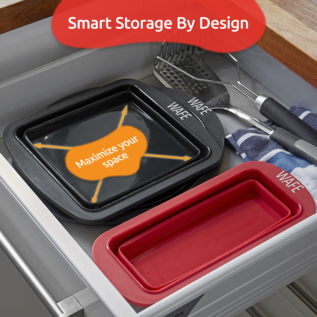 WAFE Collapsible Square Cake & Loaf Tin Bakemate 2Pack