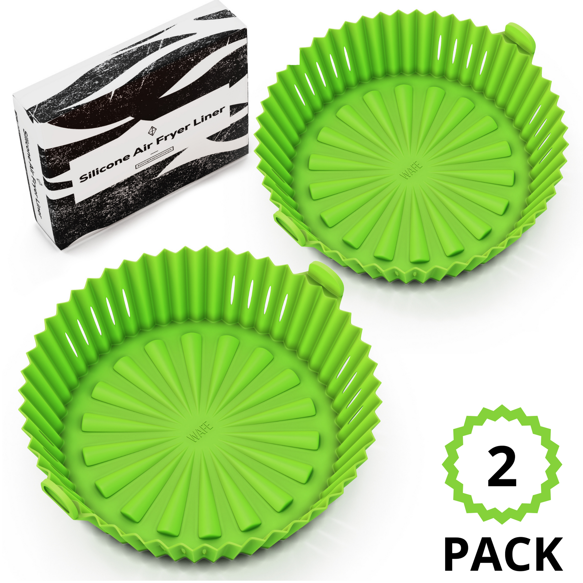 WAFE Silicone Air Fryer Liner 2PACK - Lime Green