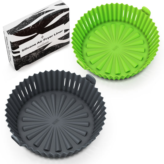 WAFE Silicone Air Fryer Liner 2PACK - Lime Green/Grey