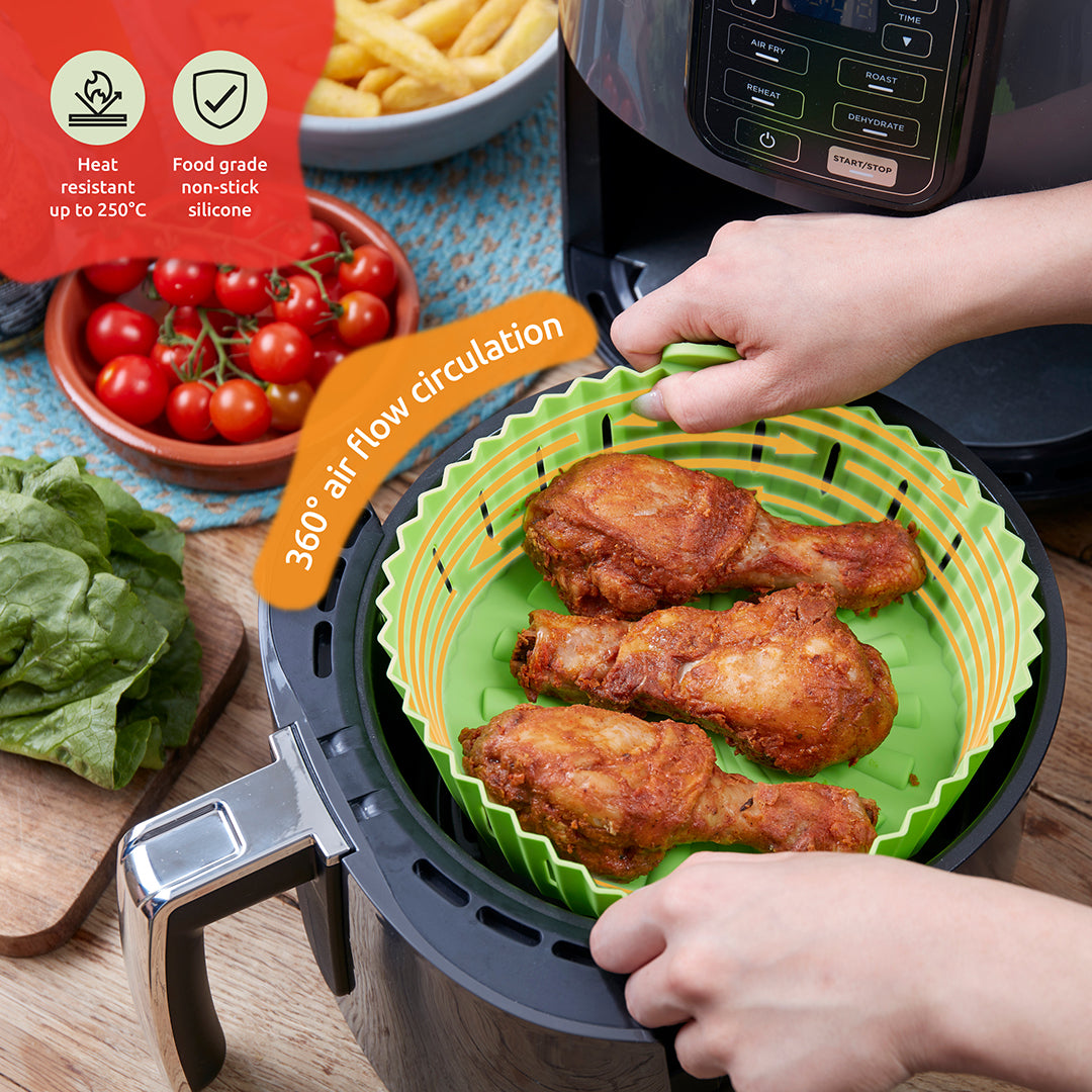 WAFE Silicone Air Fryer Liner 2PACK - Lime Green
