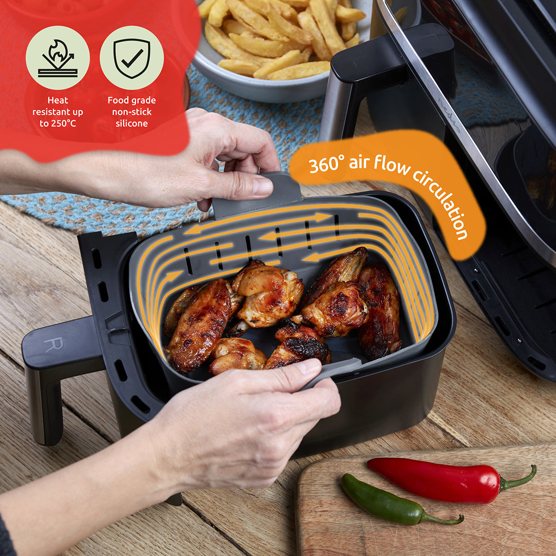 WAFE Silicone Air Fryer Ninja Liner 2PACK- Grey