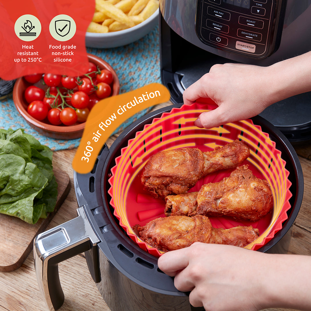 WAFE Silicone Air Fryer Liner 2PACK- Red