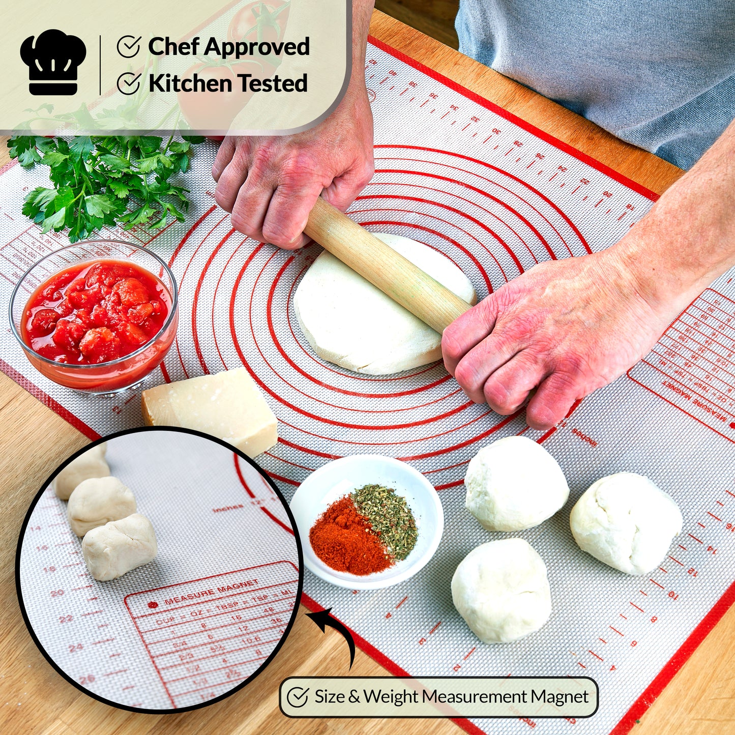 silicone pastry rolling mat and sheets set