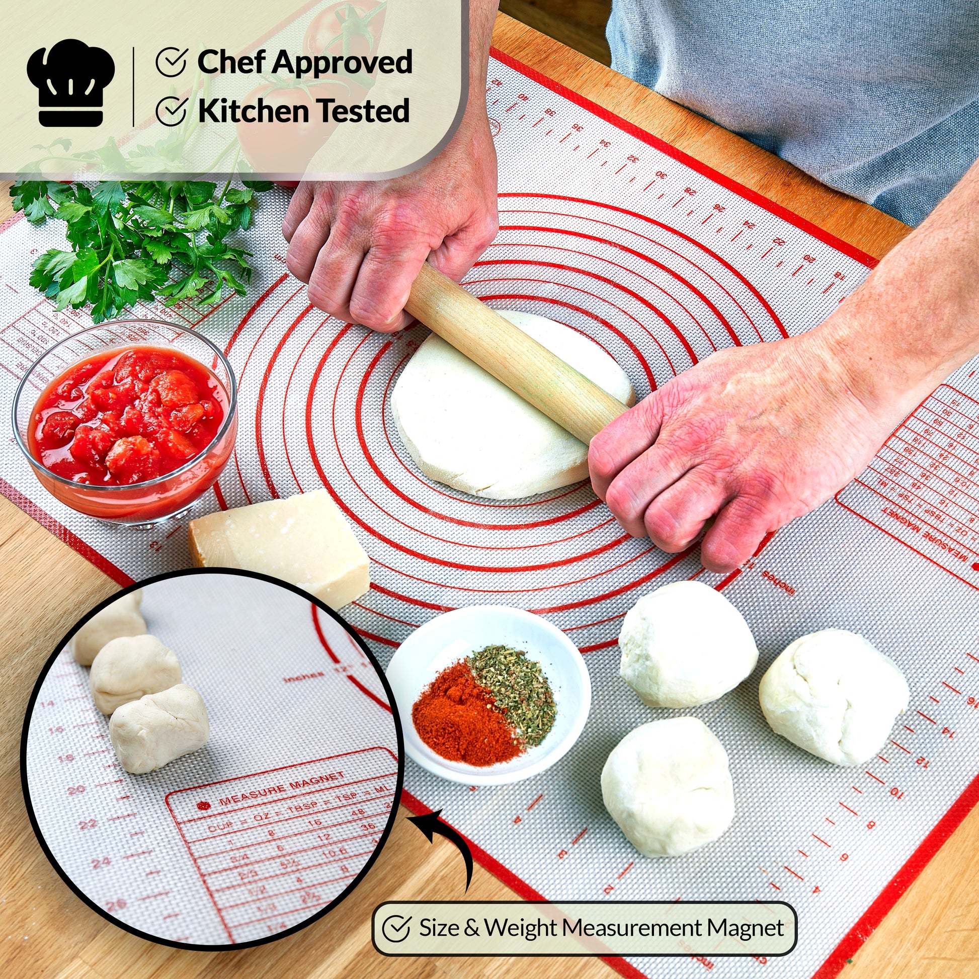 silicone pastry rolling mat and sheets set