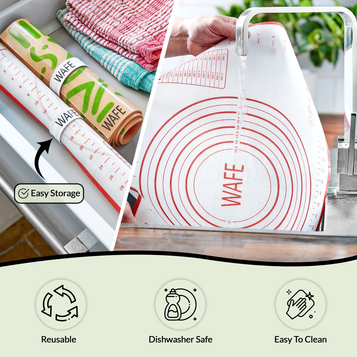 silicone pastry rolling mat and sheets set