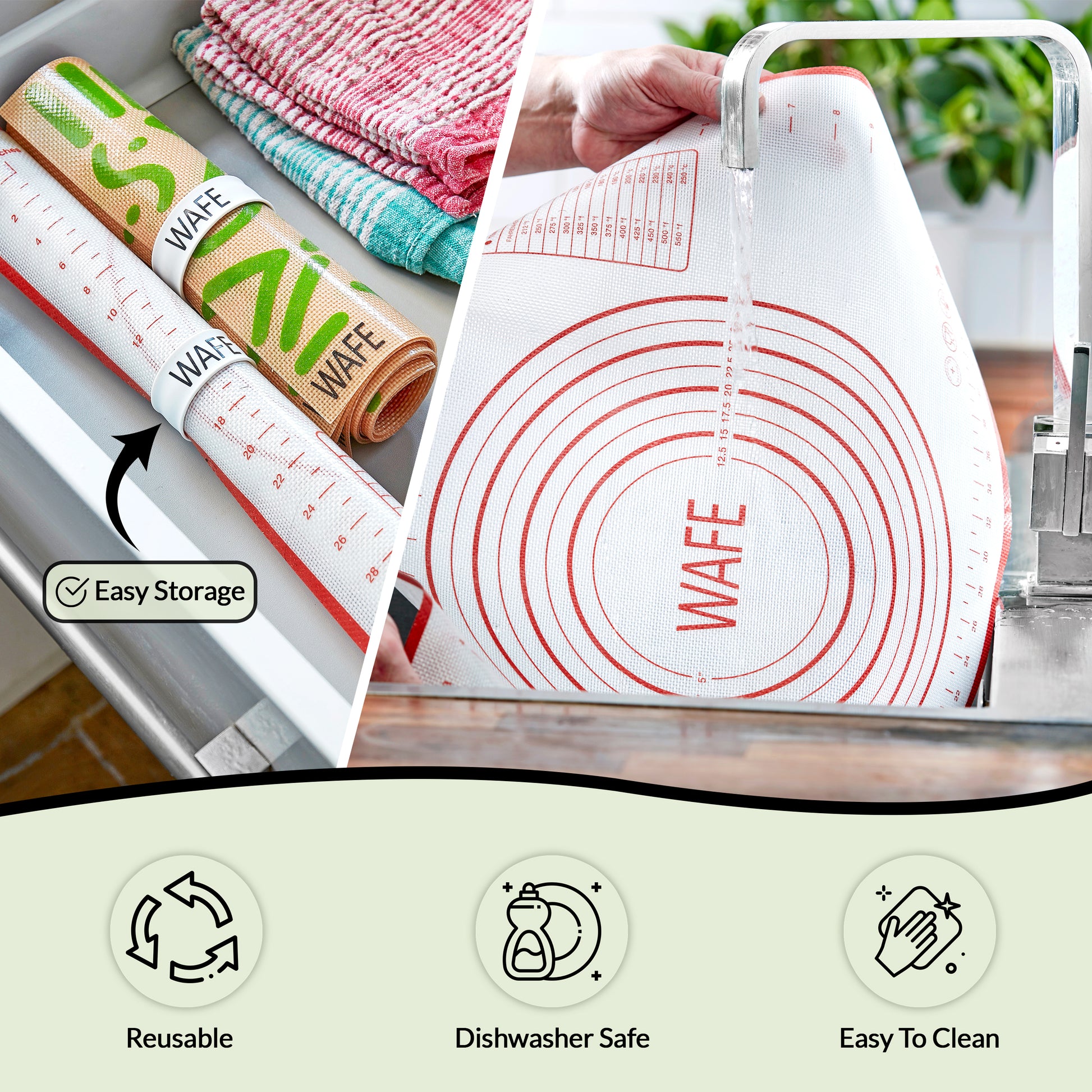 silicone pastry rolling mat and sheets set