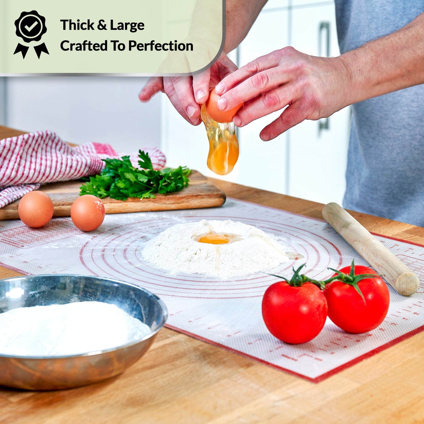 silicone pastry rolling mat and sheets set