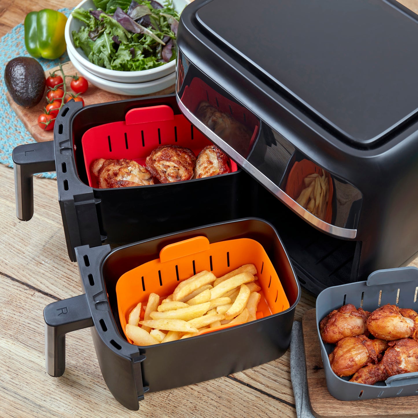 WAFE Silicone Air Fryer Ninja Liner 2PACK- Grey