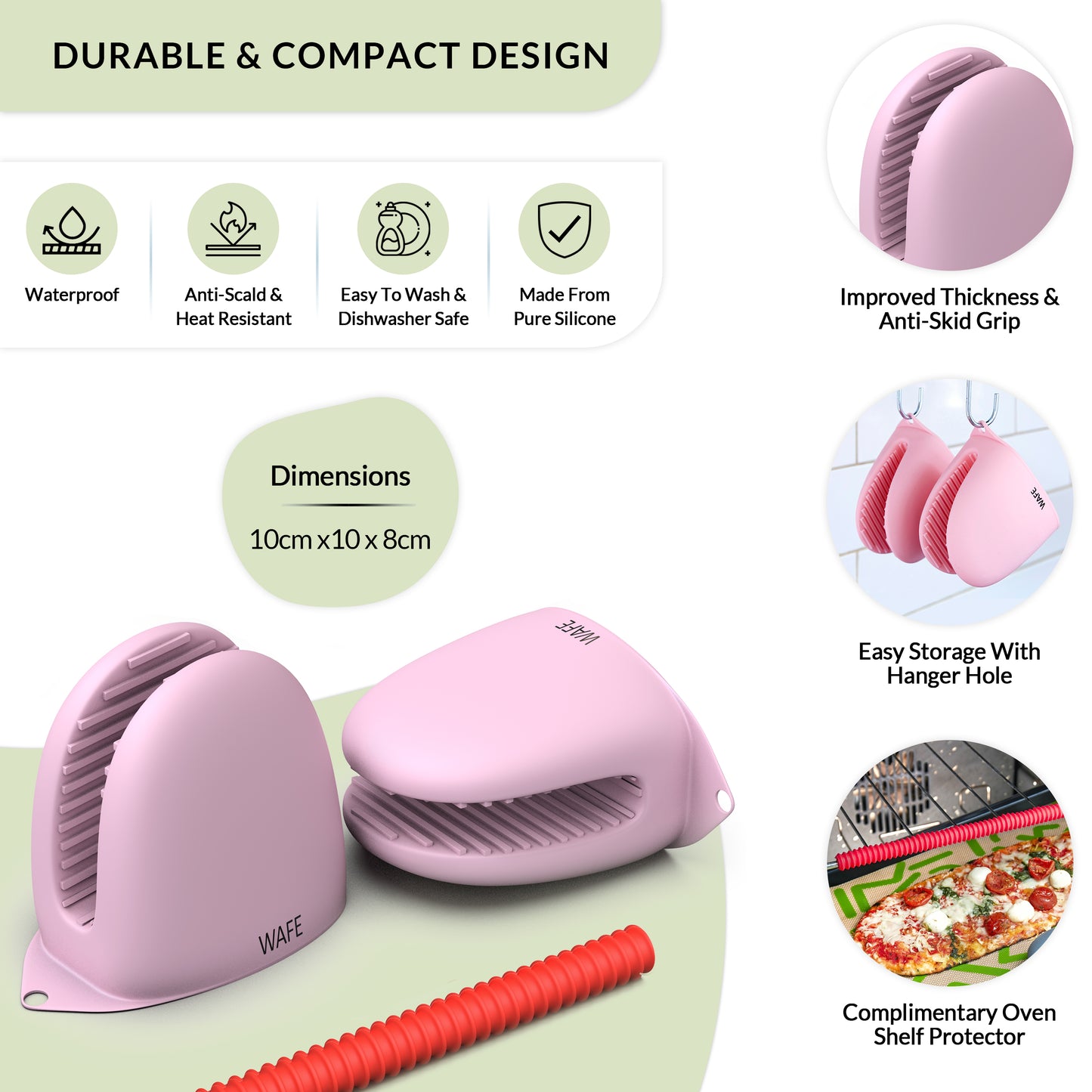 WAFE mini-oven kitchen silicone glove - PINK