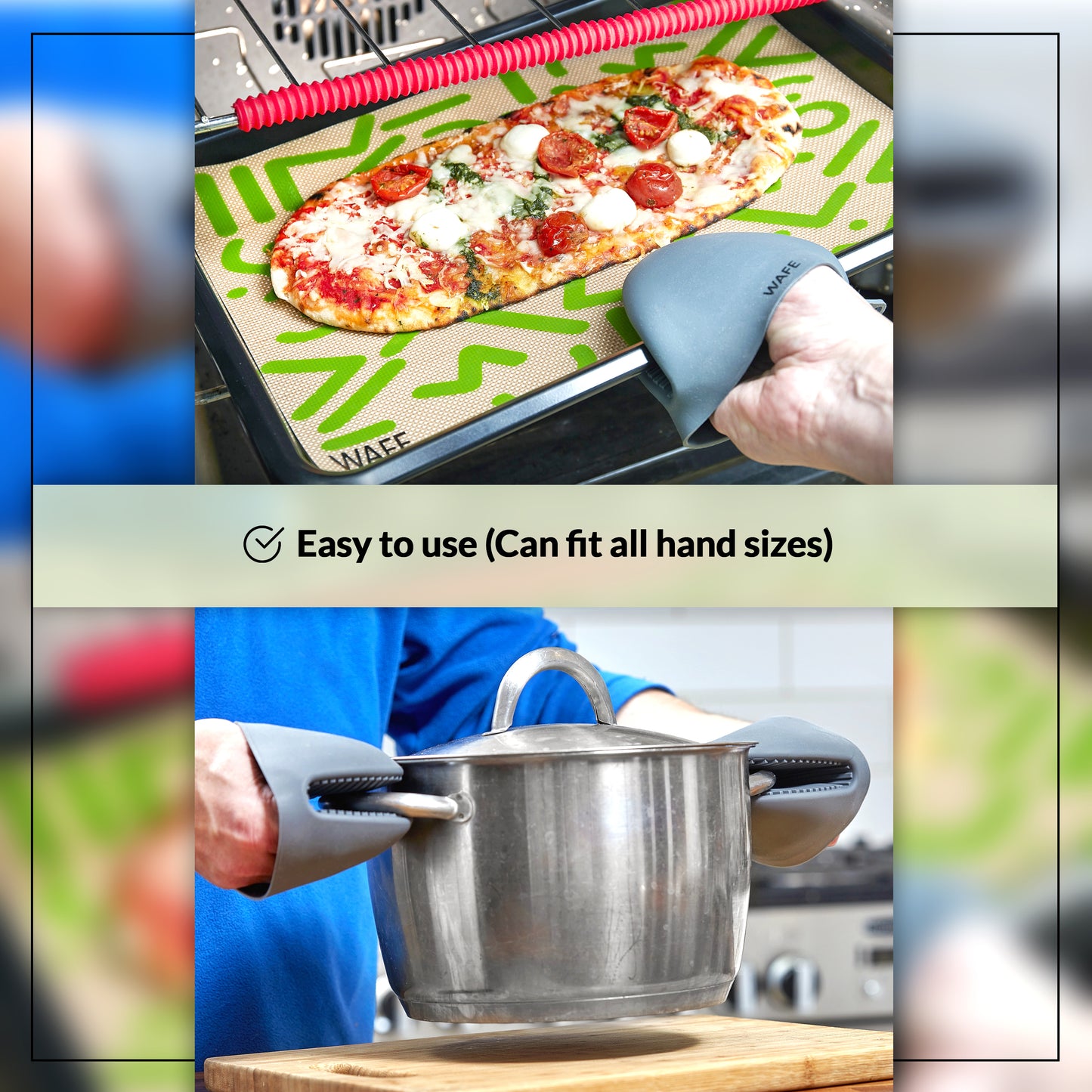 WAFE mini-oven silicone glove - Steel Grey
