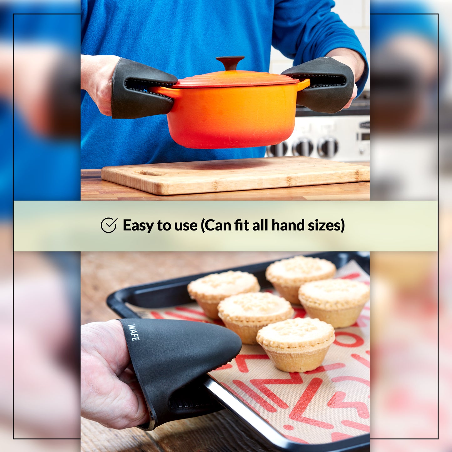 WAFE mini-oven kitchen silicone glove - BLACK