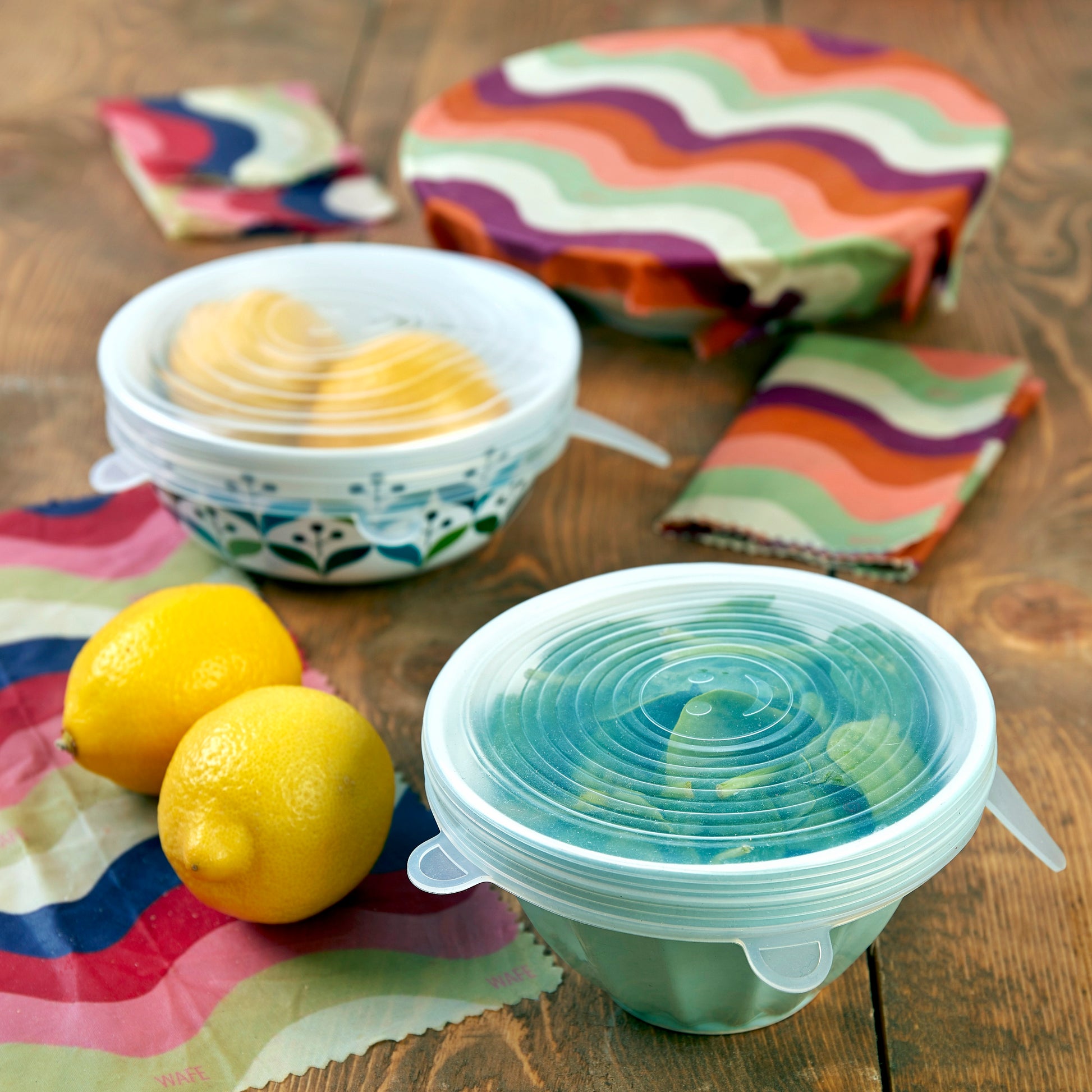 WAFE - Reusable Beeswax Food Wraps - Wave Edition - Pack of 6+3