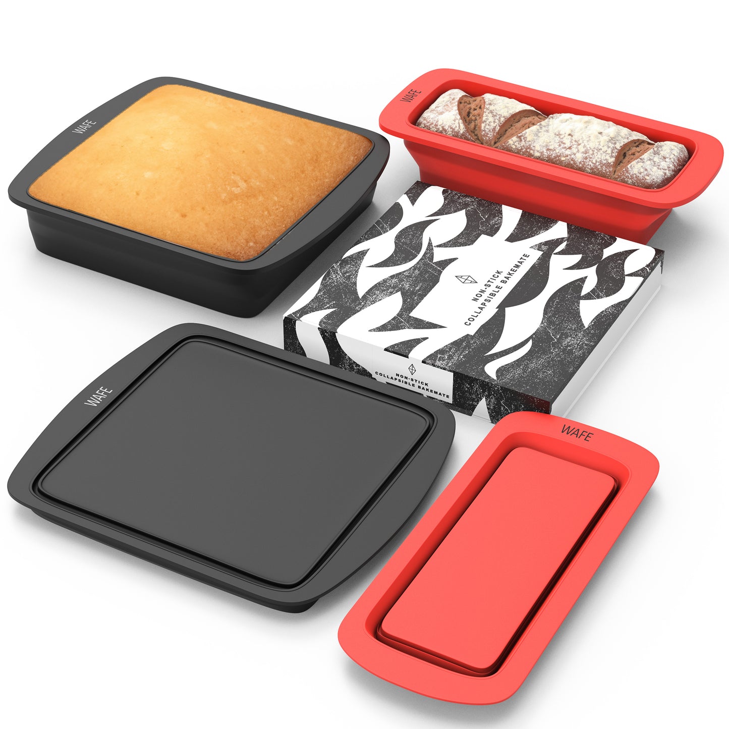 WAFE Collapsible Square Cake & Loaf Tin Bakemate 2Pack
