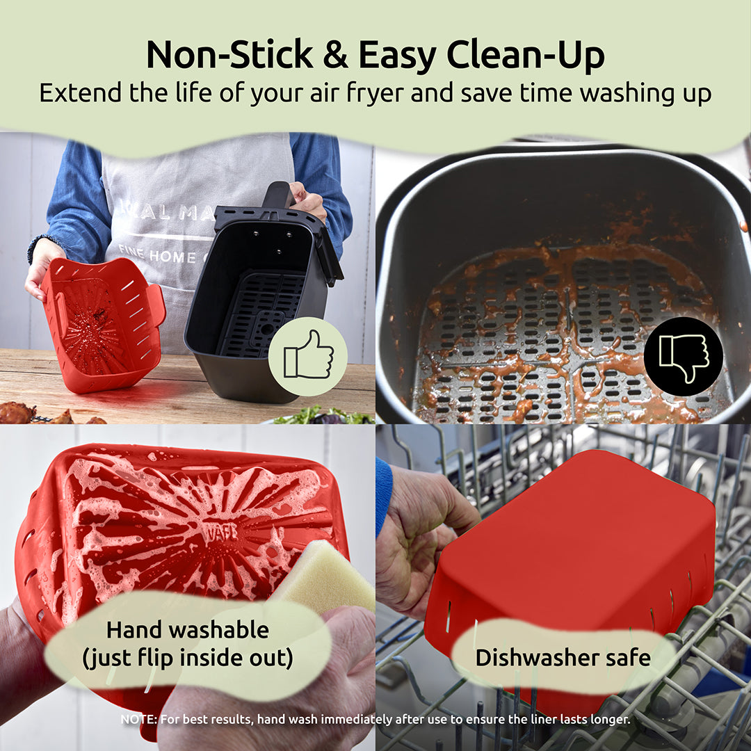 WAFE Silicone Air Fryer Ninja Liner 2PACK- RED
