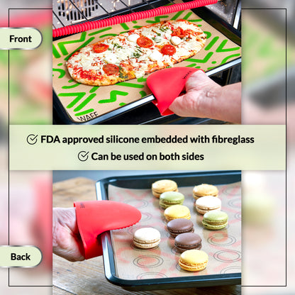 WAFE Silicone Reusable Baking mat with Rolling Mat set - 3PACK