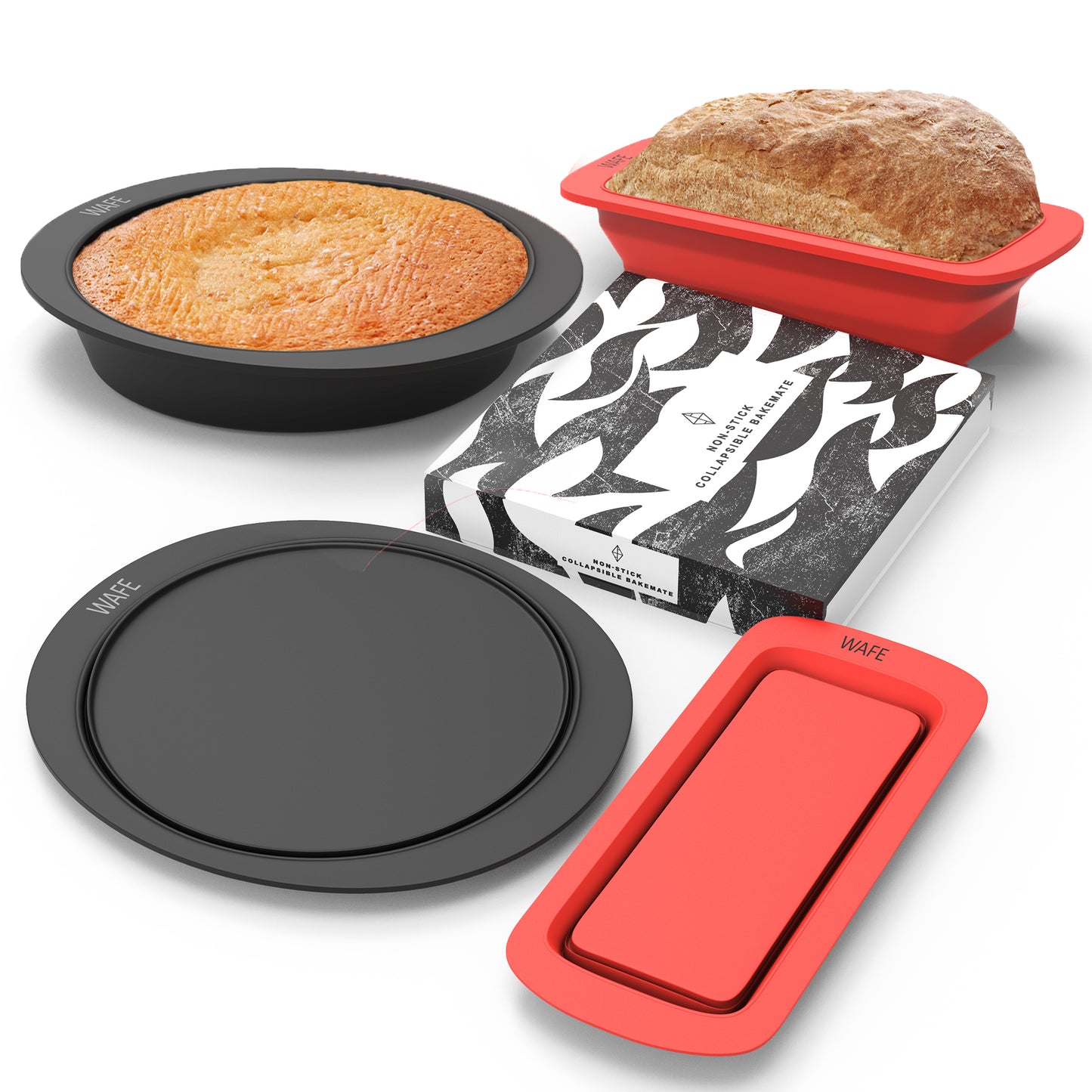 WAFE Collapsible Square Cake & Loaf Tin Bakemate 2Pack