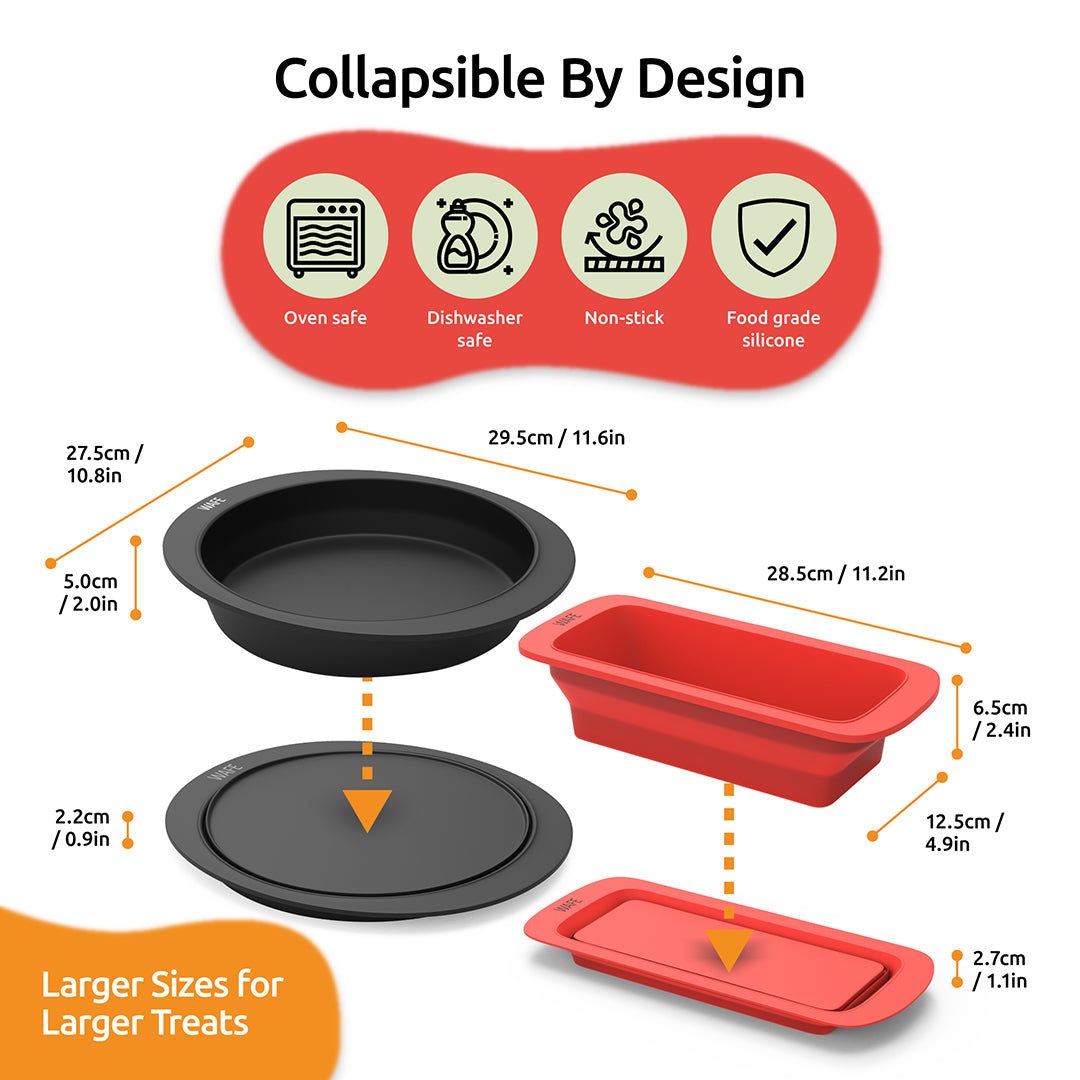 WAFE Collapsible Round Cake and Loaf Tin Bakemate 2Pack