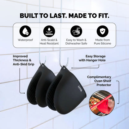 WAFE mini-oven kitchen silicone glove - BLACK