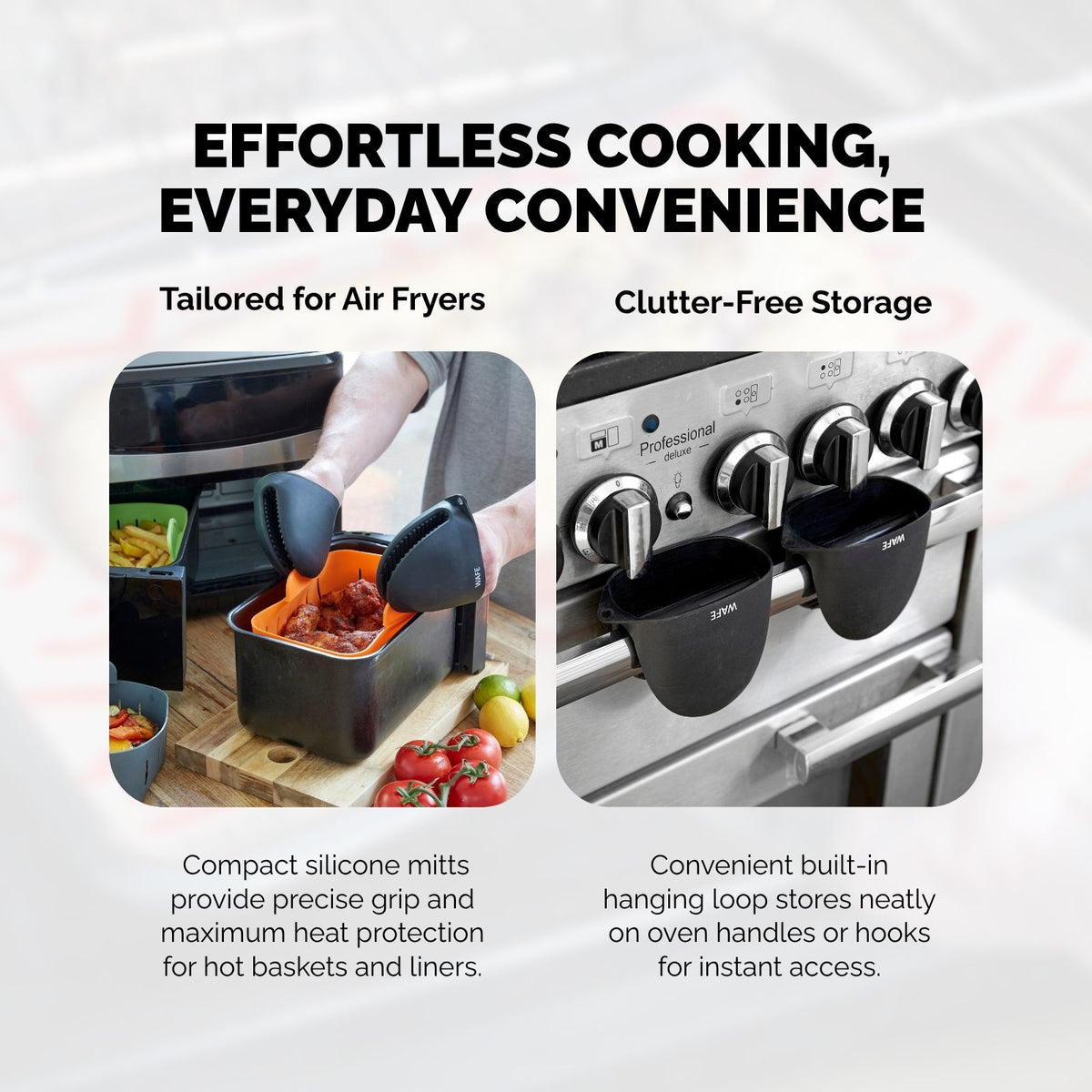WAFE mini-oven kitchen silicone glove - BLACK