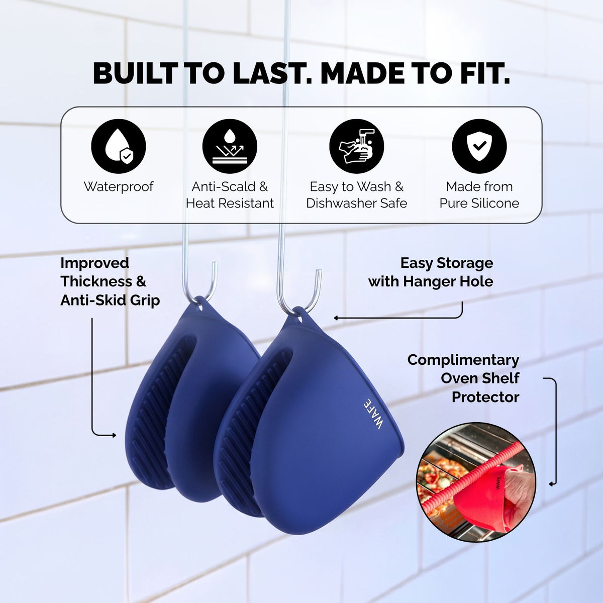 WAFE mini-oven kitchen silicone glove - BLUE