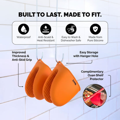 WAFE mini-oven kitchen silicone glove - Tiger Orange