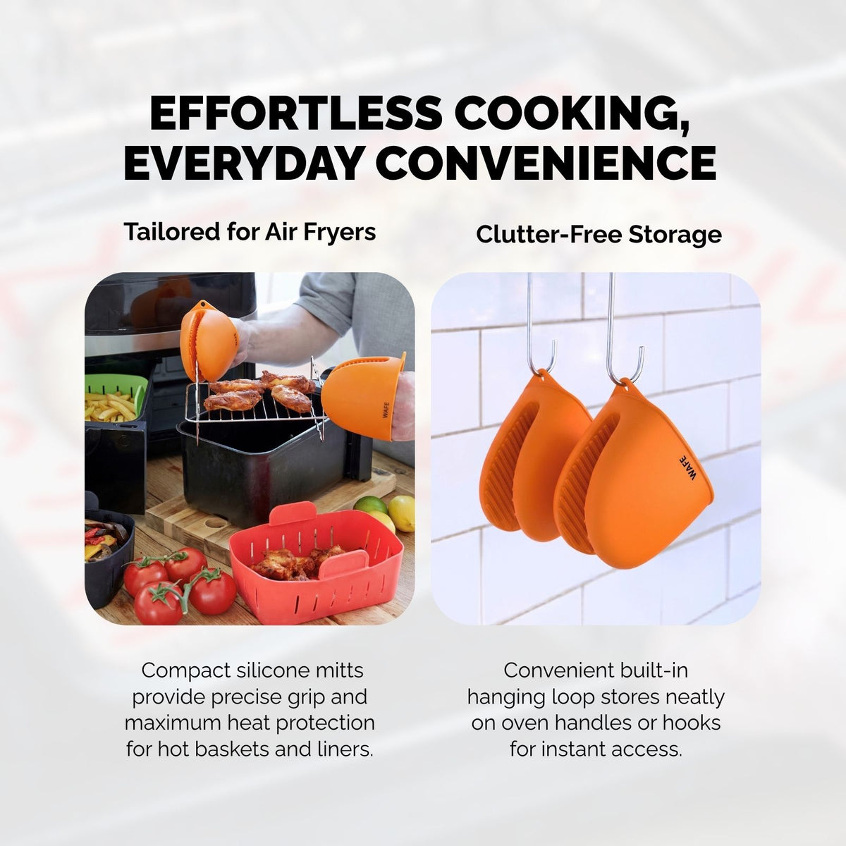 WAFE mini-oven kitchen silicone glove - Tiger Orange
