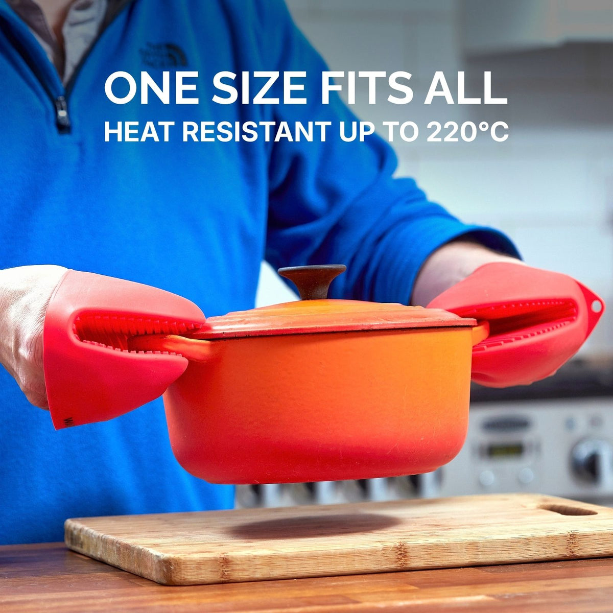 WAFE mini-oven kitchen silicone glove - Candy Red