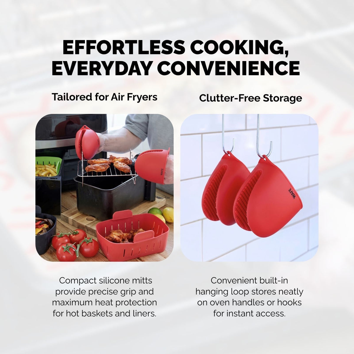 WAFE mini-oven kitchen silicone glove - Candy Red