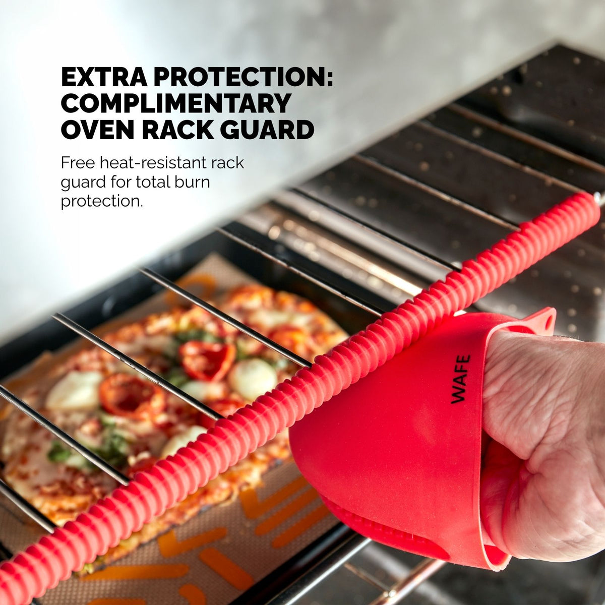 WAFE mini-oven kitchen silicone glove - Candy Red