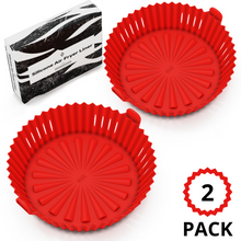 Load image into Gallery viewer, WAFE Silicone Air Fryer Liner 2PACK- Red