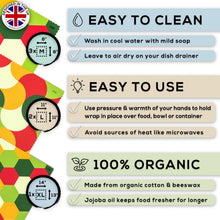 Load image into Gallery viewer, WAFE - Reusable Beeswax Food Wraps - Fruity Edition - Pack of 6+3