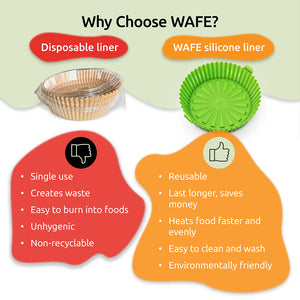 WAFE Silicone Air Fryer Liner 2PACK - Lime Green
